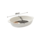 Danny Home Premium Porcelain Oval oven Roaster – (30*19.2*6.5cm) Oven-to-Table White Serving Ware - Image 3