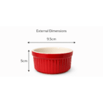 Danny Home Porcelain Cupcake Oven Bowls – Set of 3, Oven-Safe Ceramic Ramekins for Baking Cupcakes, Desserts & Individual Servings Red - Image 4