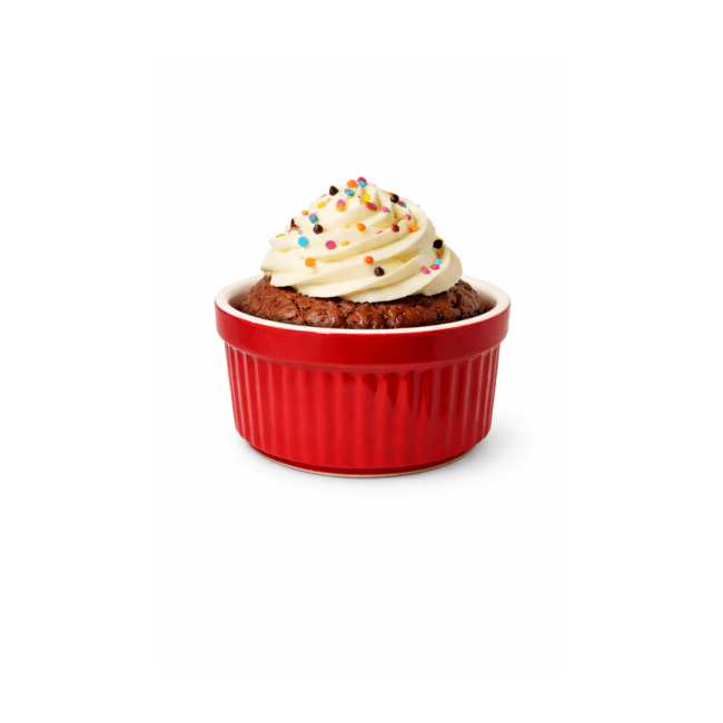 Danny Home Porcelain Cupcake Oven Bowls – Set of 3, Oven-Safe Ceramic Ramekins for Baking Cupcakes, Desserts & Individual Servings Red - Image 3