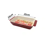 Danny Home Rectangular Porcelain Oven Casserole Dish 21×15cm – Heat Resistant Baking & Serving Dish - Image 2
