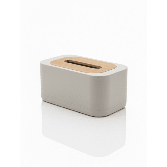 ⁦علبة مناديل مستطيل الشكل وعصري (20.5 × 12.5 × 9.5 سم) رمادي مطفي⁩ - الصورة ⁦2⁩