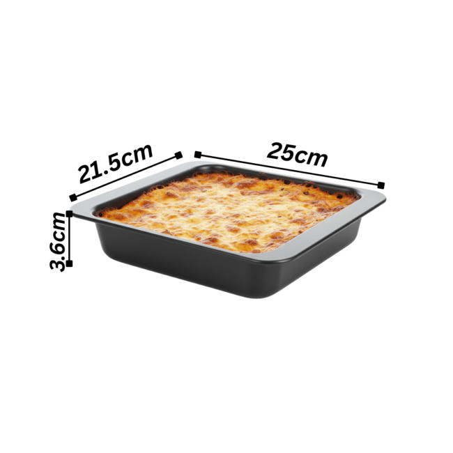 Danny Home Square Sandwich Tin 25 x 21.5 x 3.6 cm – Carbon Steel Non-Stick Baking Pan – Durable Square Cake & Brownie Tray - Image 3