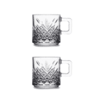 طقم أكواب زجاجية من قطعتين