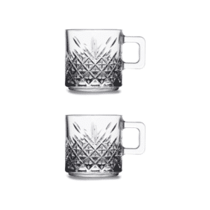 طقم أكواب زجاجية من قطعتين