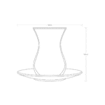 ⁦طقم شاي تركي باشاباشي تايم ليس مكون من 12 قطعة - 6 أكواب استكانا (170 مل) و6 صحون متناسقة - صنع في تركيا⁩ - الصورة ⁦4⁩