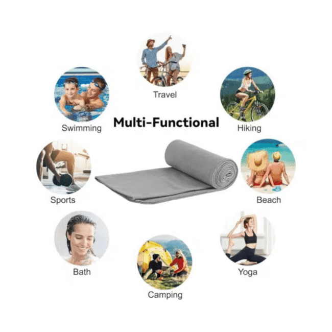 ⁦فوط سباحة مايكروفايبر من مينترا 110× 175 سم – لون بينك⁩ - الصورة ⁦4⁩