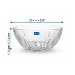 Ocean Reya Glass Salad and Fruit Bowl 2500 ml – 25 cm Large Clear Glass Mixing & Serving Bowl, Durable Elegant Design, Thailand Made Fruit, Salad & Kitchen Bowl - Image 2
