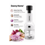 مفرمة بصل يدوية من داني هوم - مفرمة خضراوات وثوم تعمل بالضغط مع شفرات من الفولاذ المقاوم للصدأ - قطاعة طعام سهلة الضغط - الصورة 2