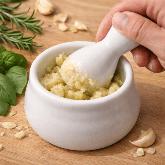 Danny Home Mini Porcelain Mortar & Pestle – Small Ceramic Herb & Spice Grinder – Garlic, Pepper & Seasoning Crusher - Image 2