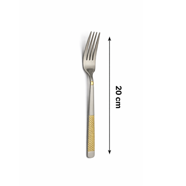 Stainless Steel Dinner Fork Set 20 cm 6-Piece – Elegant Table Forks with Gold Accent Handle, Durable Mirror Finish Cutlery for Meals, Salad & Daily Use - Image 2