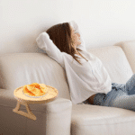 Bamboo Sofa Arm Tray Table Clip-On – Foldable Sofa Armrest Table, Wooden Couch Side Table, Space Saving Snack & Drink Holder - Image 4