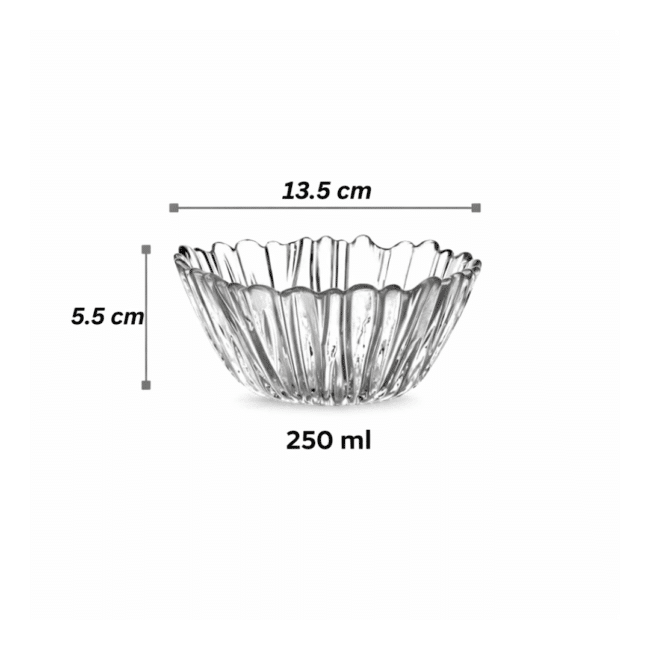 Pasabahce Aurora Glass Bowl Set 250ml – Set of 3 Dessert Bowls, Clear Glass Serving Bowls for Ice Cream, Snacks, Fruit & Desserts, Made in Turkey - Image 2
