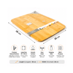 Bamboo Cutting Board 38 × 28 cm – Large Wooden Chopping Board with Hanging Hole – Durable Kitchen Prep & Serving Board - Image 2