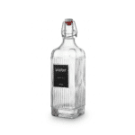 Clear Ribbed Square Glass Bottle