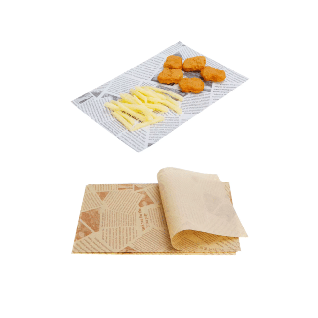 Greaseproof Food Wrapping Paper Sheets – 37 × 27 cm (100 Pieces) – Newspaper Print - Image 6