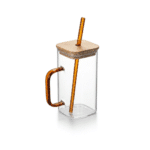 Glass Mug with Bamboo Lid