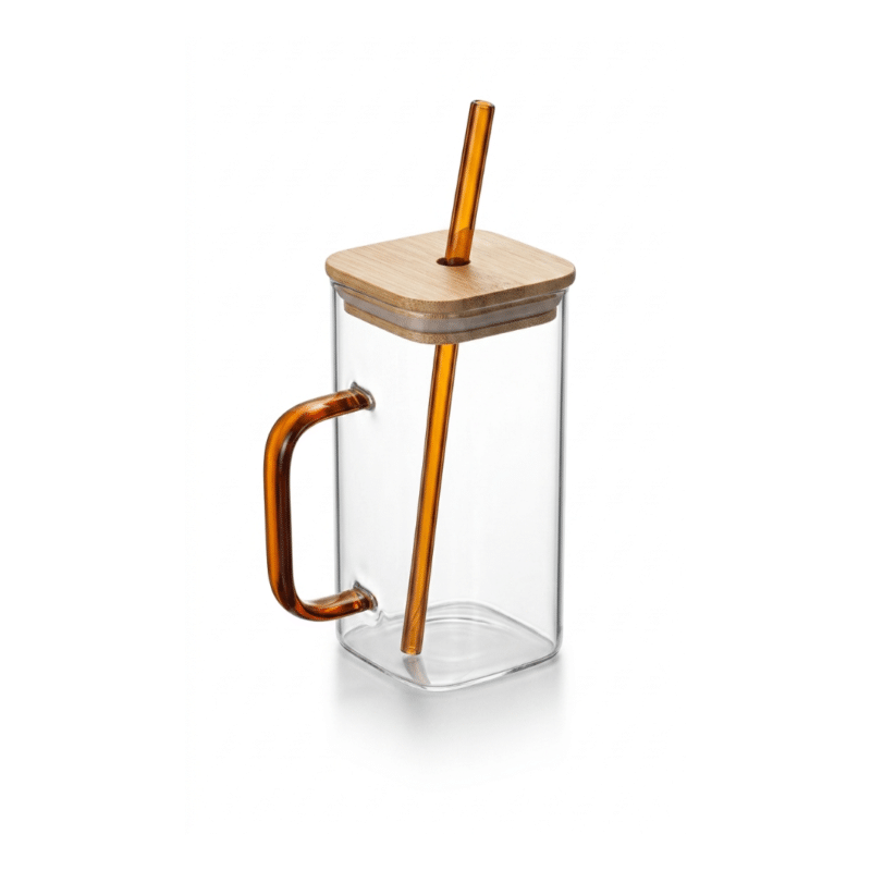 Glass Mug with Bamboo Lid
