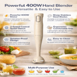 Danny Home Hand Blender 400W – Electric Immersion Blender with Stainless Steel Blades, 2-Speed Control, Ergonomic Grip, Stick Blender for Soup, Smoothies & Baby Food - Image 3