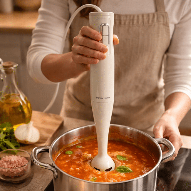 Danny Home Hand Blender 400W – Electric Immersion Blender with Stainless Steel Blades, 2-Speed Control, Ergonomic Grip, Stick Blender for Soup, Smoothies & Baby Food - Image 4