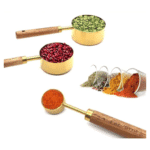 Measuring Cups Set with Wooden Handles – Premium Measuring Cups (15ml, 60ml, 80ml, 125ml) – Nesting Kitchen Measuring Set for Baking & Cooking - Image 3