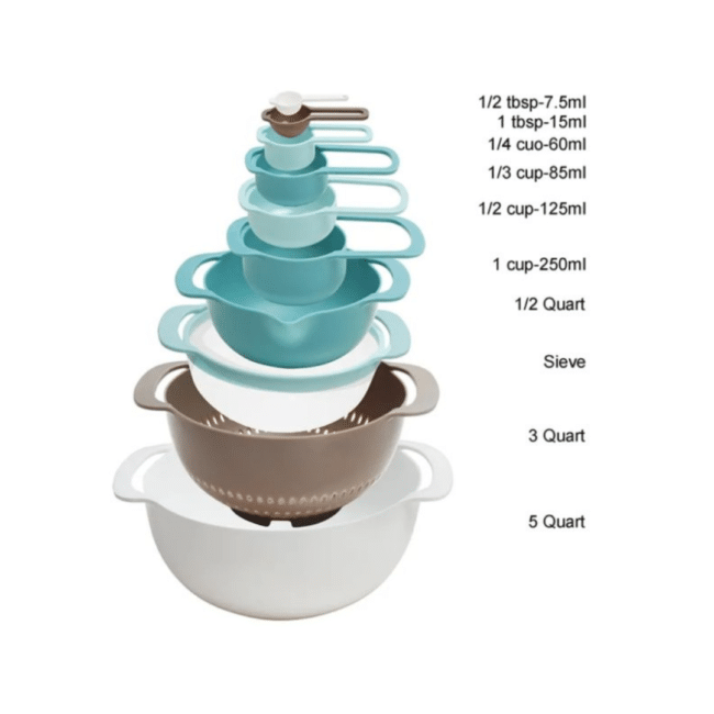 Danny Home 10-Piece Measuring & Mixing Bowl Set – Plastic Kitchen Set - Image 3