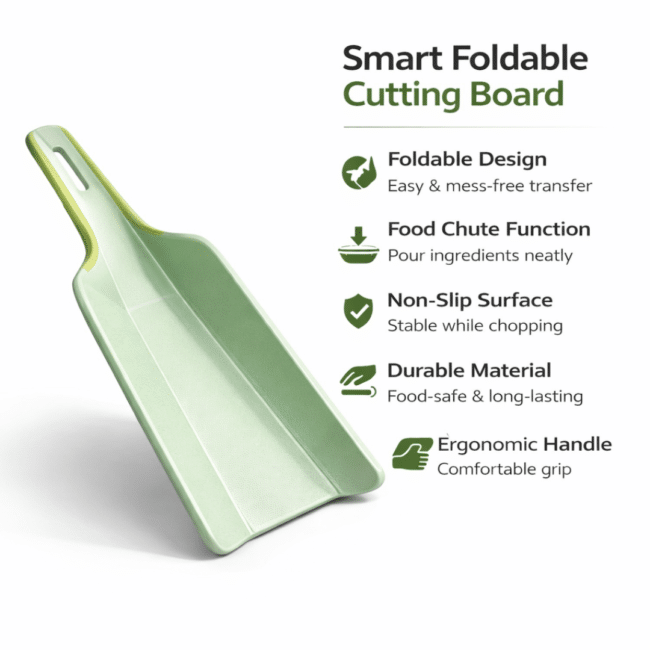 Multi-Function Foldable Cutting Board with Handle & Food Chute – 40 × 21.5 cm - Image 3