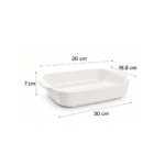 Danny Home Porcelain Rectangular Baking Dish 30×18.8cm – Oven Safe Ceramic Bakeware with Handles, Roasting & Serving Dish for Lasagna, Chicken, Casserole - Image 2