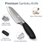 Premium Santoku Knife 30cm – Stainless Steel Kitchen Knife with Razor Sharp Blade, Non-Slip Ergonomic Handle - Image 2