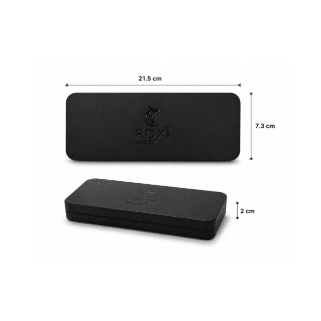 Foxiwood Premium Wooden Pen Box with Magnetic Closure – 21.5 × 7.3 cm - Image 2