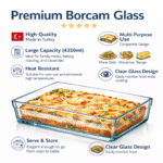 Borcam Rectangular Glass Oven Tray 36×26 cm (4350ml) – Heat Resistant Baking Dish, Made in Turkey - Image 2