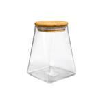 Square Glass Storage Jar 950ml with Airtight Bamboo Lid – Modern Kitchen Container - Image 3