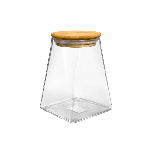 Square Glass Storage Jar 950ml with Airtight Bamboo Lid – Modern Kitchen Container - Image 3