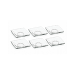 أطباق شاي زجاجية مربعة