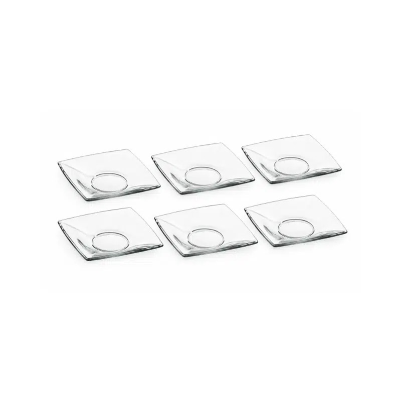 Square Glass Tea Plates