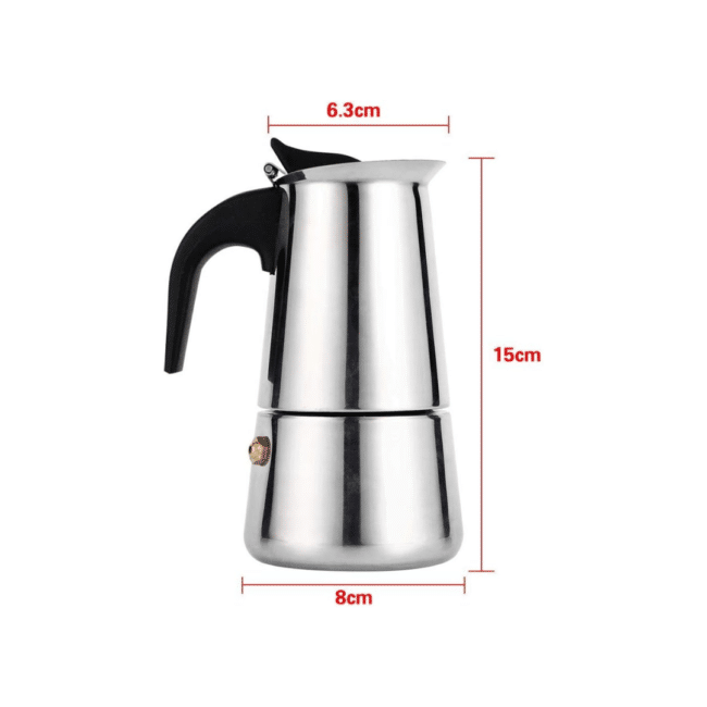 Stovetop Espresso Maker 4 Cups – Stainless Steel Moka Pot Coffee Maker with Heat Resistant Handle – Classic Italian Style Coffee Brewer - Image 2