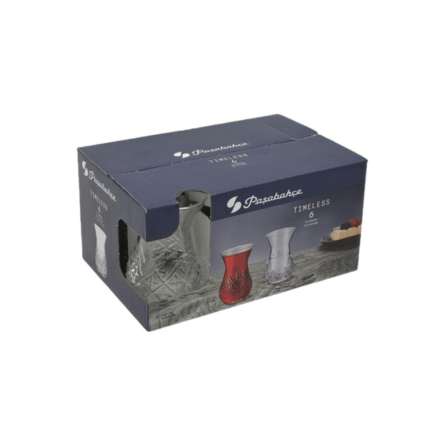 ⁦طقم استكانة شاي باشاباشي تايم ليس 170 مل - طقم من 6 أكواب شاي بتصميم كريستالي⁩ - الصورة ⁦3⁩