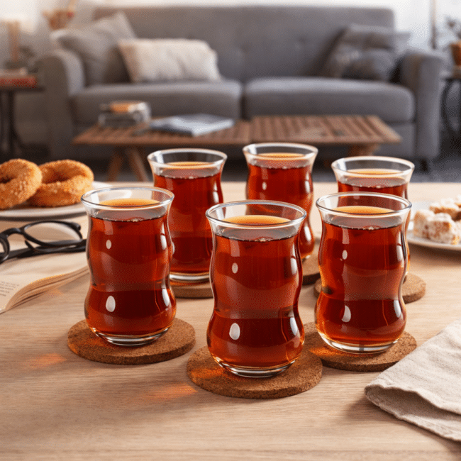 Pasabahce Ciftebelli Turkish Tea Estekana Set 140ml- 6 Pcs set–Turkey Made - Image 2