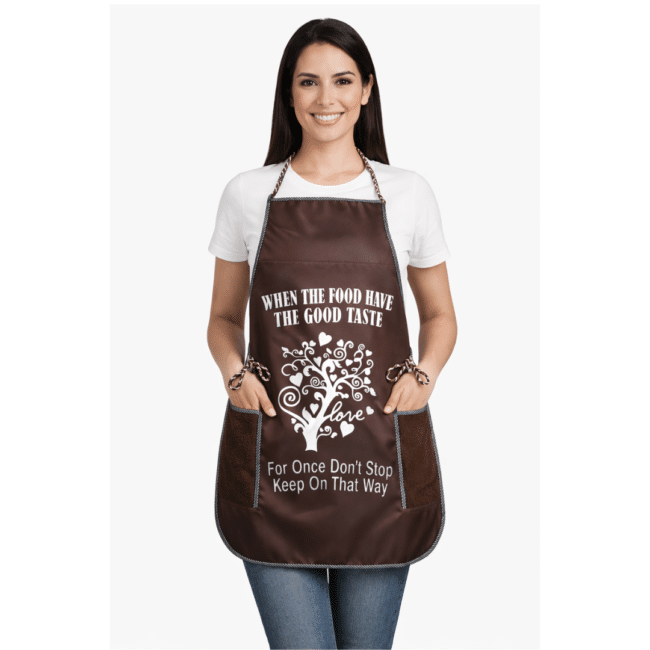 Waterproof Kitchen Apron for Women & Men – Adjustable Cooking Apron with Pockets, Oil & Stain Resistant Chef Apron for Cooking, Baking, BBQ & Cleaning Brown color - Image 2